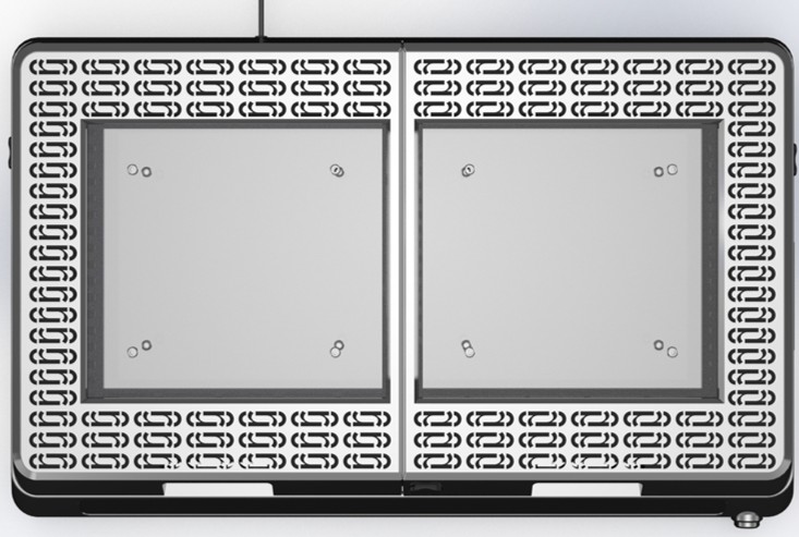Top view—pressure-relief glazing & pattern